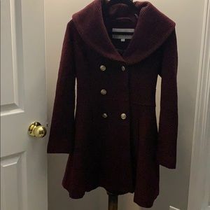 Red pea coat